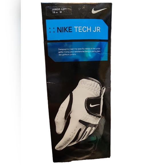 NIB - Youth Golf Glove - Nike Tech JR - Left 18 cm M White / Black - Picture 1 of 2